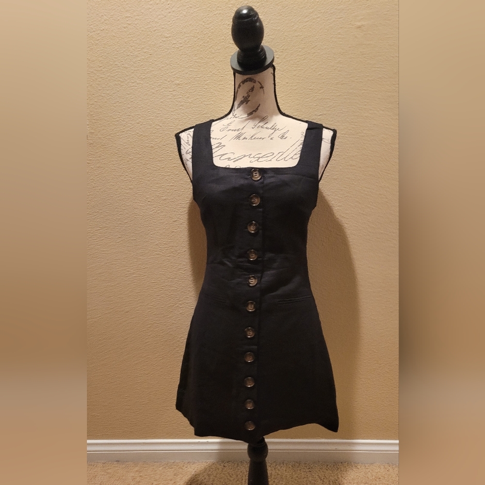Elegant Black Button-Down Dress